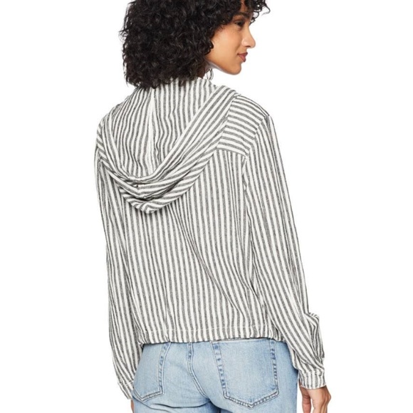 NWT Sanctuary Nova Hooded Linen Jacket Tiki Stripe - Picture 2 of 8